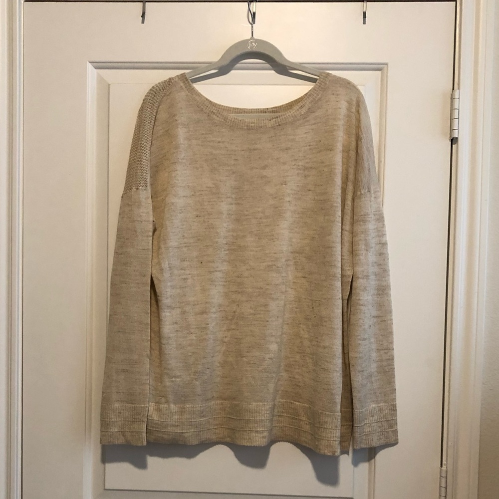 Lululemon Athletica linen blend sweater/tunic, oatmeal, size 12